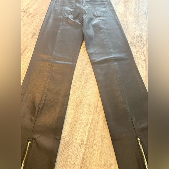 L’Agence Ginny High-Waisted Coated Jeans with Back Gold Zipper Detail NEW - Picture 12 of 16